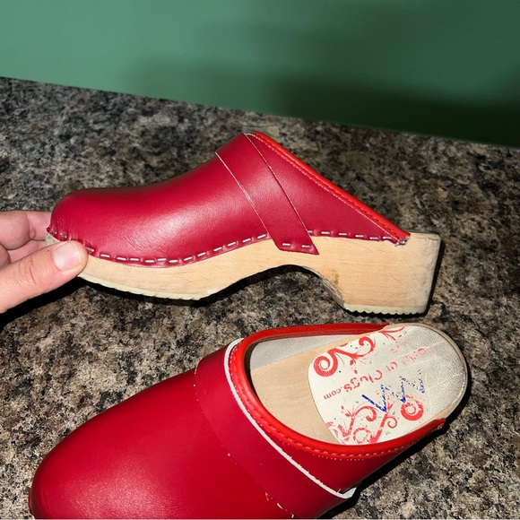 Red Leather Mules by Sanita - Picture 4 of 11